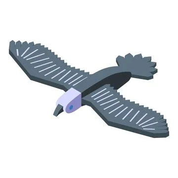 Condor gliding with open wings in isometric view Stock Illustration