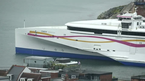 Condor Liberation trimaran ferry Stock Footage 196932158