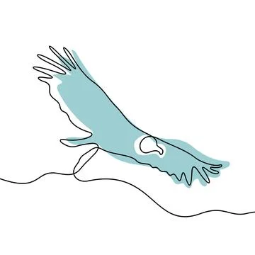 Condor one line colourful vector illustration Illustrazione stock