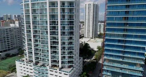 Condos and cranes in Edgewater Stock Footage 149632699