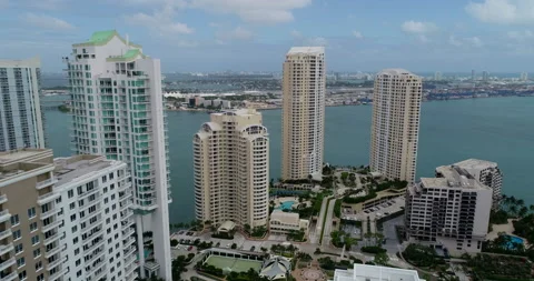 Condos off Miami coast Video stock 149193029