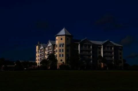 Condos at night Stock Photos