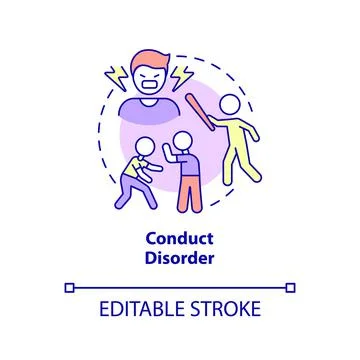 Conduct disorder concept icon Stockillustratie