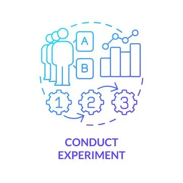 Conduct experiment blue gradient concept icon Stock Illustration