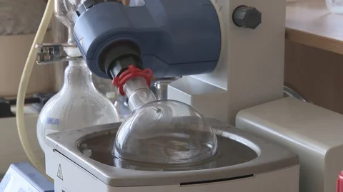 Conduct experiments in the laboratory. Chemical element production. Stock Footage 110782735