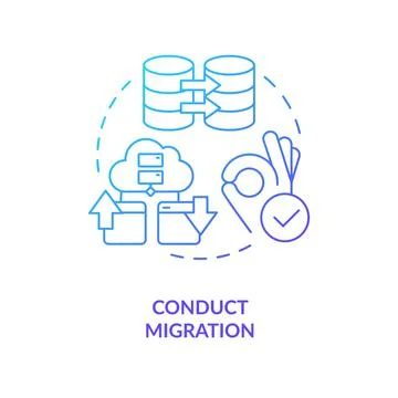 Conduct migration blue gradient concept icon Illustrazione stock