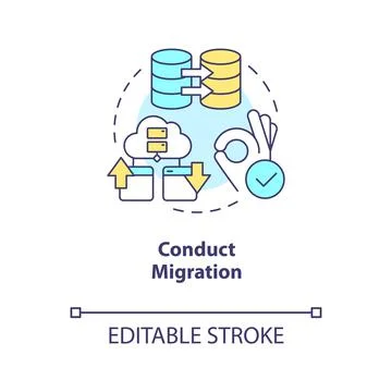 Conduct migration concept icon Stock Illustration