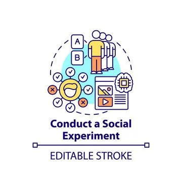 Conduct social experiments concept icon Stockillustratie