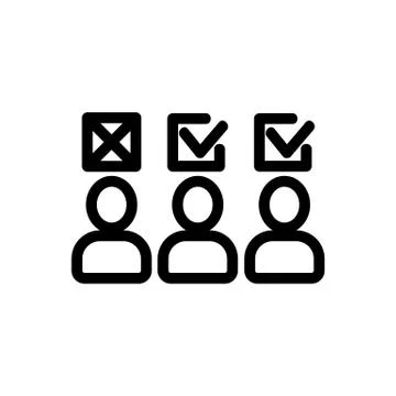 Conduct a survey of the vector icon. Isolated contour symbol illustration Stock Illustration