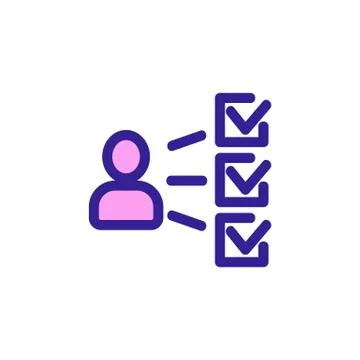 Conduct a survey of the vector icon. Isolated contour symbol illustration Stock Illustration