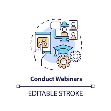 Conduct webinars concept icon Stock Illustration