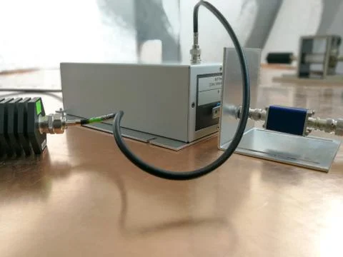 Conducted immunity test equipment coupling decoupling network for high freque Stock Photos