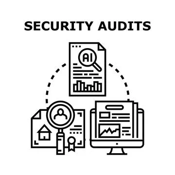 Conducting comprehensive security audits and compliance reviews Stockillustratie