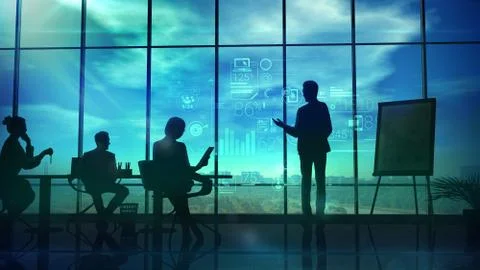Conducting a corporate presentation Stock Illustration