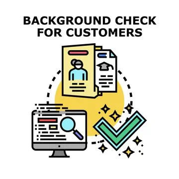 Conducting customer background checks for identity verification Stock Illustration