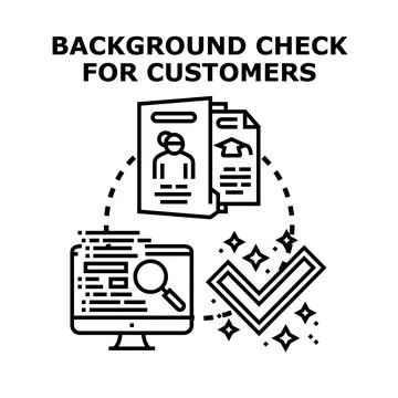 Conducting customer background checks for identity verification Stock Illustration