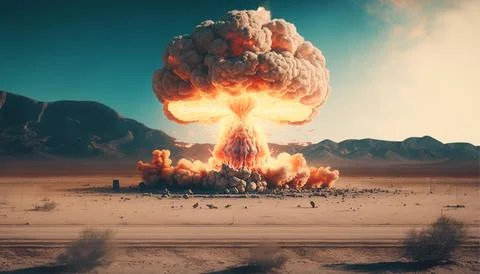 Conducting nuclear tests Stock Illustration