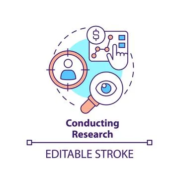 Conducting research concept icon Stock Illustration