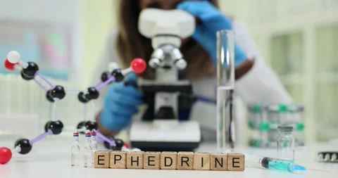 Conducting Research on Ephedrine Within a Controlled Laboratory Setting for Stock Footage 300935480