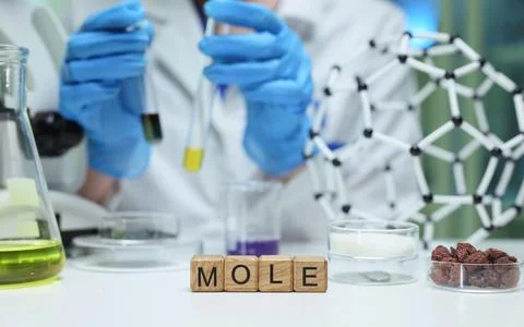 Conducting a Scientific Experiment Utilizing the Mole Concept in the Field of 스톡 사진