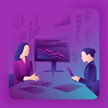 Conducting stakeholder interviews Glassmorphism. Illustrazione stock