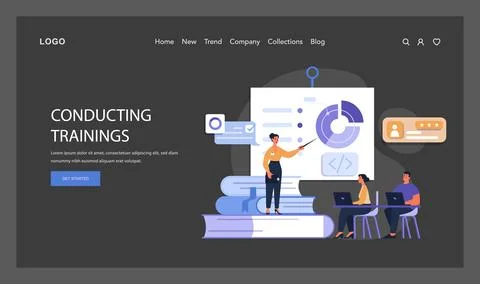 Conducting Trainings concept. Flat vector illustration. Stockillustratie