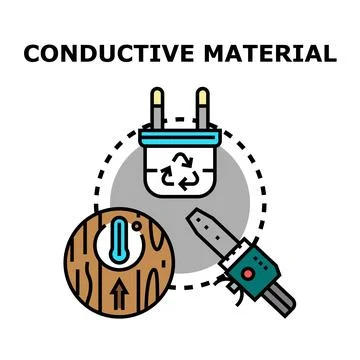 Conductive material concept illustrating electric current transmission Illustrazione stock