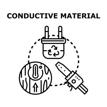 Conductive material concept illustrating electric current transmission Stock Illustration