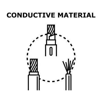 Conductive material concept illustrating electrical wire connection Stock Illustration