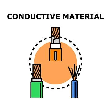 Conductive material concept illustrating electrical wire connection Stock Illustration