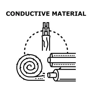 Conductive material for electrical wiring and energy transfer Stock Illustration