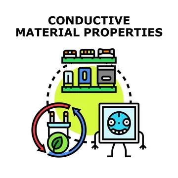 Conductive material properties electric circuit connection concept Stock Illustration
