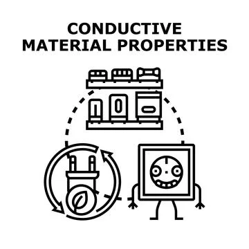 Conductive material properties electric circuit connection concept Stock Illustration