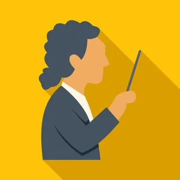 Conductor directing orchestra performing symphony music Stock Illustration
