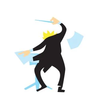 Conductor directing symphony orchestra vector Stock Illustration