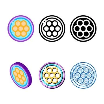 Conductor, filler range and jacket insulation color icon vector Stock Illustration