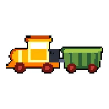 Conductor train toy pixel art vector illustration Stock Illustration