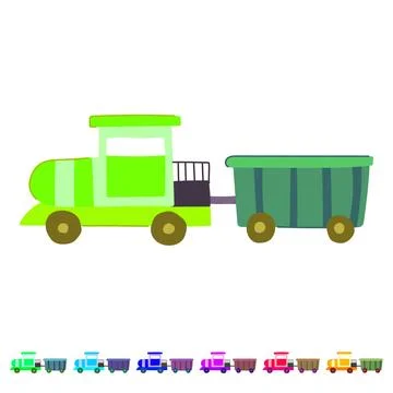 Conductor train toy vector cartoon graphic Stock Illustration