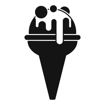 Cone beach ice icon, simple style Stock Illustration