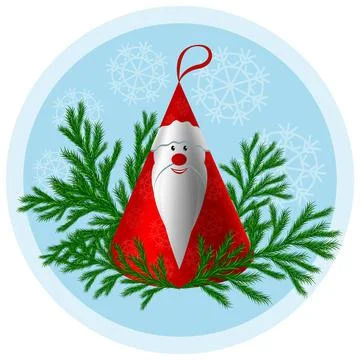 Cone cap in the shape of Santa Claus Stock Illustration