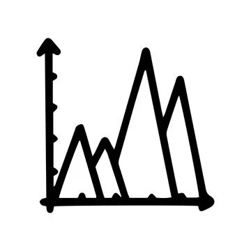 Cone chart line vector doodle simple icon Stock Illustration