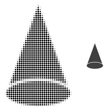 Cone Figure Halftone Dot Icon 스톡 일러스트