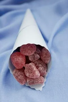 Cone full of sugared gum drops Stock Photos