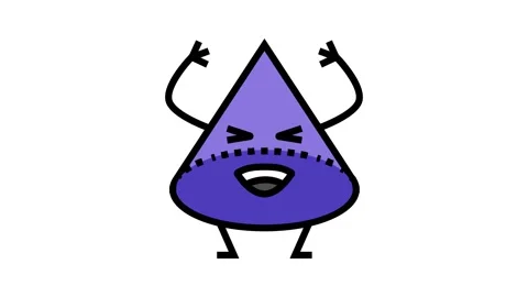 Cone geometric shape character color icon animation Stock Footage 326102318