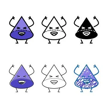 Cone geometric shape character color icon vector modern Stock Illustration