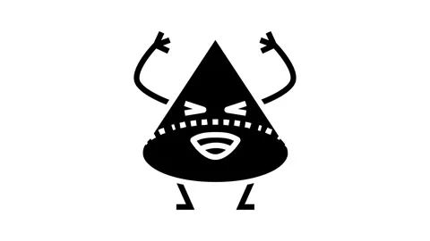 Cone geometric shape character glyph icon animation Stock Footage 326159872