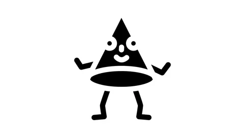 Cone geometric shape character glyph icon animation Stock Footage 326747391
