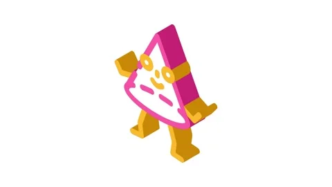 Cone geometric shape character isometric icon animation Stock Footage 327295918