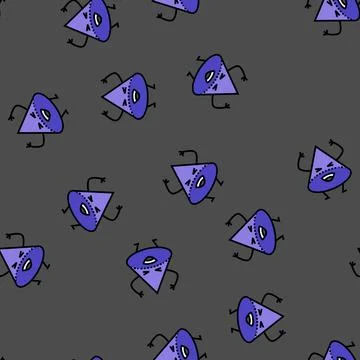 Cone geometric shape character vector seamless pattern Illustrazione stock
