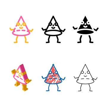 Cone geometric shape range character color icon vector 스톡 일러스트